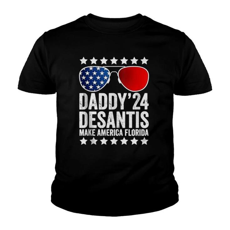 Daddy Desantis 2024 Make America Florida American Usa Flag  Youth T-shirt
