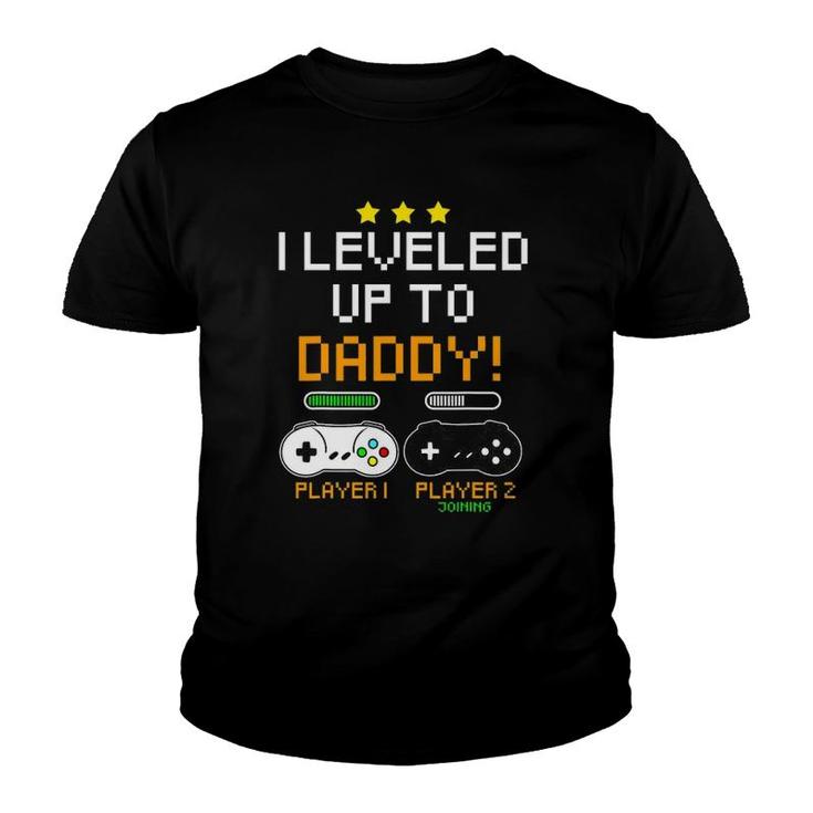Daddy Gamer Player Progress Bar Gaming Baby Announcement Youth T-shirt