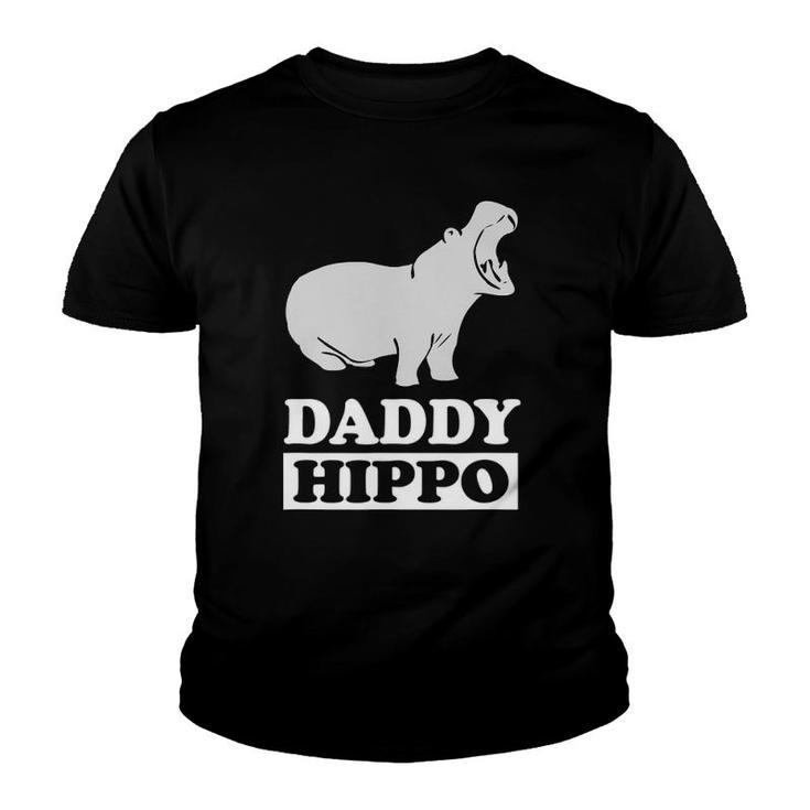 Daddy Hippo Animal Dad Funny Father Youth T-shirt