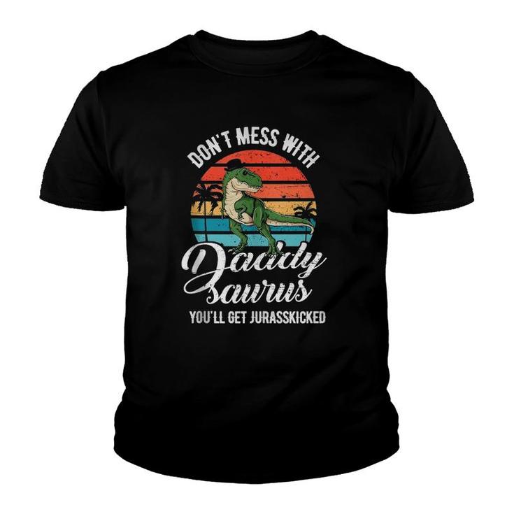 Daddysaurus Rex Dinosaur Daddyrex Father's Day Dino Dad  Youth T-shirt