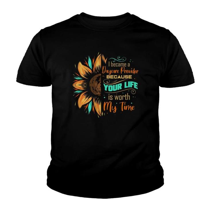 Daycare Provider Sunflower Childcare Provider Teacher Youth T-shirt