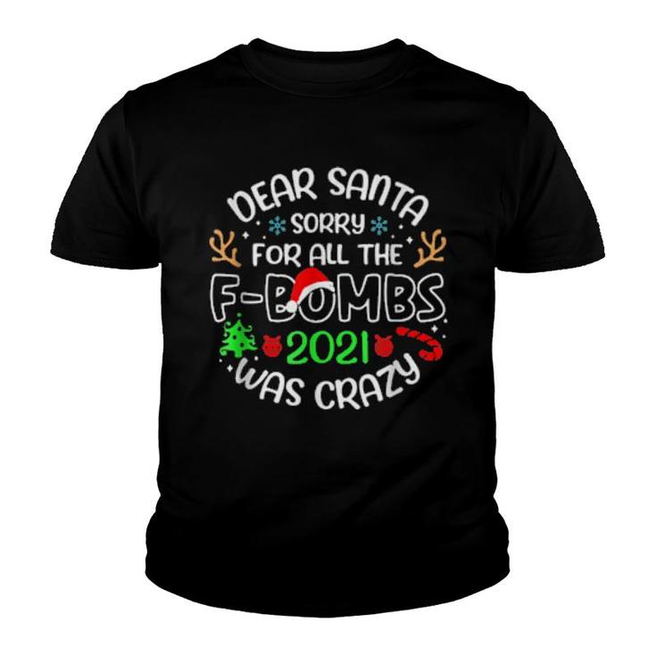 Dear Santa, Sorry For The Fbombs Christmas 2021 Humor Santa  Youth T-shirt