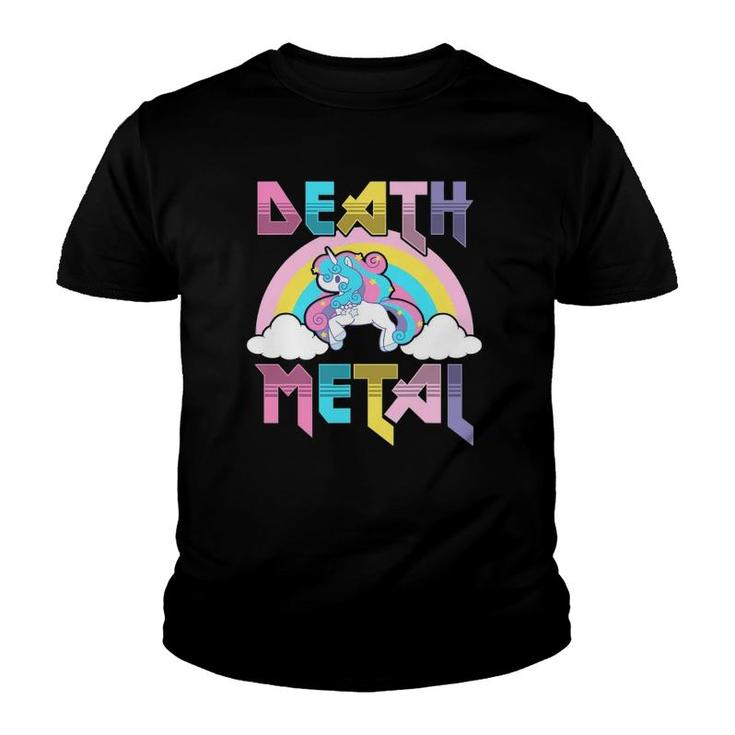 Death Metal Magical Unicorn Rocker Rock And Roll Punk Lover Youth T-shirt