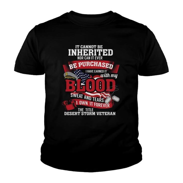Desert Storm Veteran US Army Veteran Blood Soldiers  Youth T-shirt