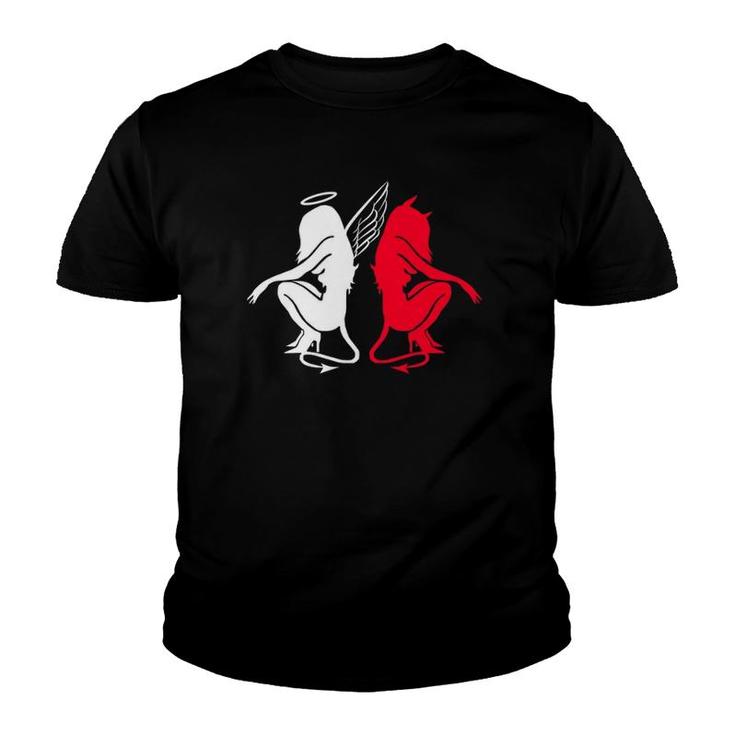Devil And Angel Love Lovers Women Youth T-shirt