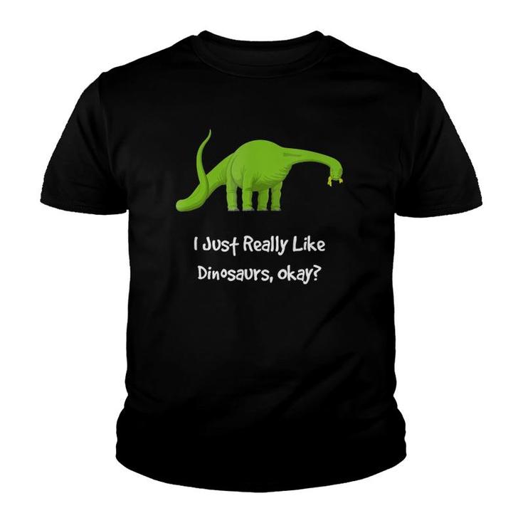 Dinosaur Gifts Brontosaurus, Really Like Dinosaurs Youth T-shirt