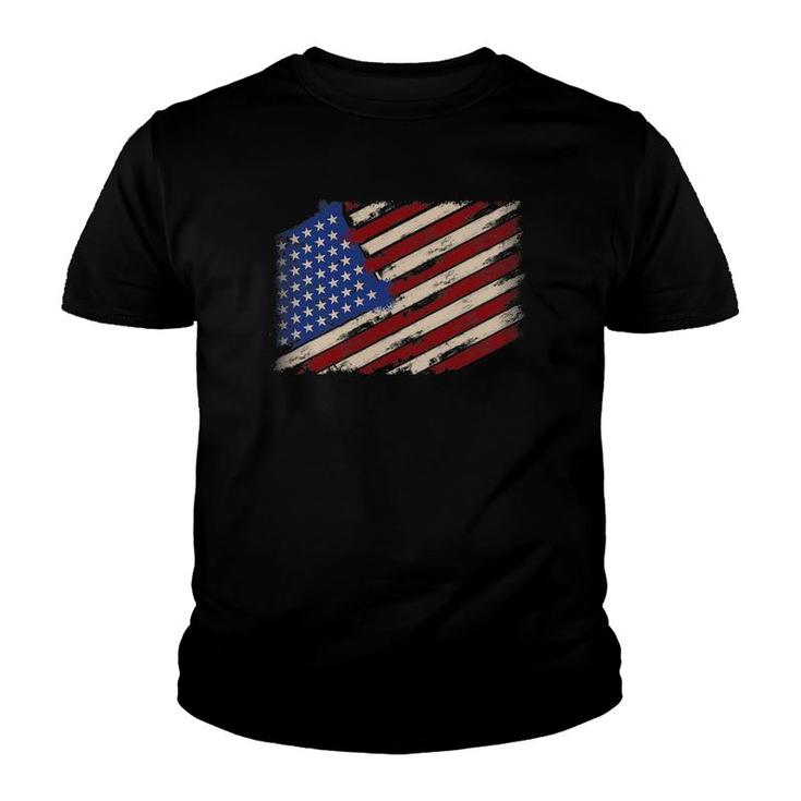 Distressed American Us Flag Vintage Retro Look 4Th Of July Youth T-shirt