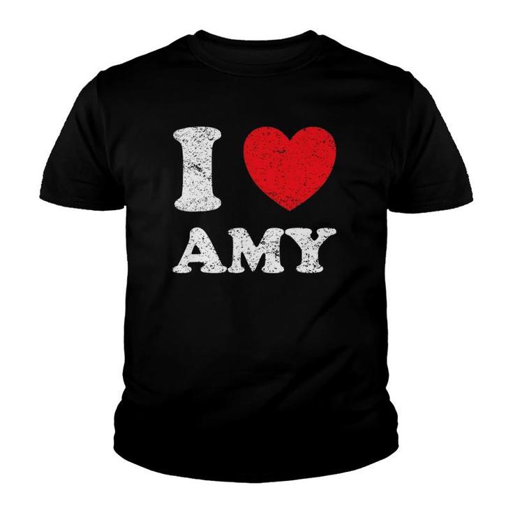 Distressed Grunge Worn Out Style I Love Amy Youth T-shirt