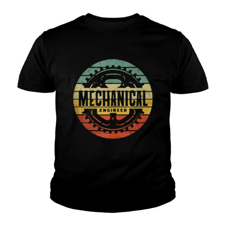 Distressed Retro Background Mechanical Engineer Cogs  Youth T-shirt