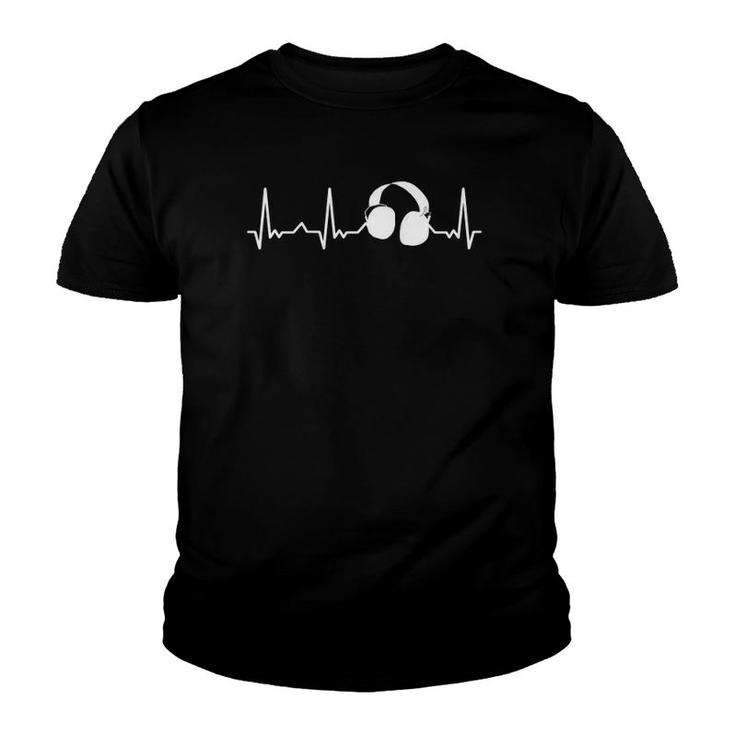 Dj Music Music Lover Musician Headphones Heartbeat Youth T-shirt