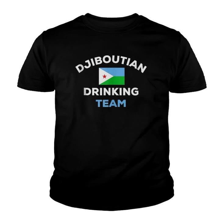 Djibouti Djiboutian Drinking Team Funny Beer Flag Matching  Youth T-shirt