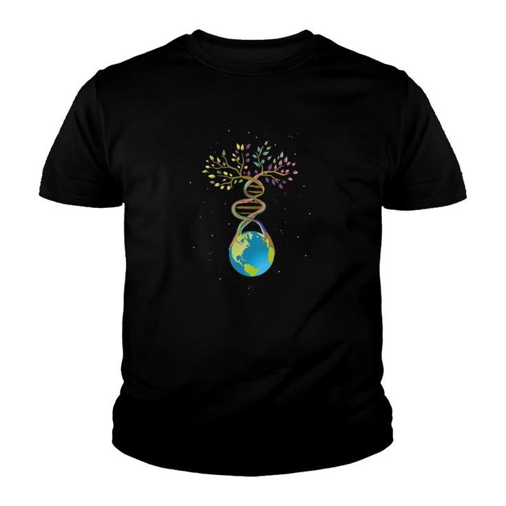 Dna Tree Life Mother Earth Genetics Biologist Science  Youth T-shirt