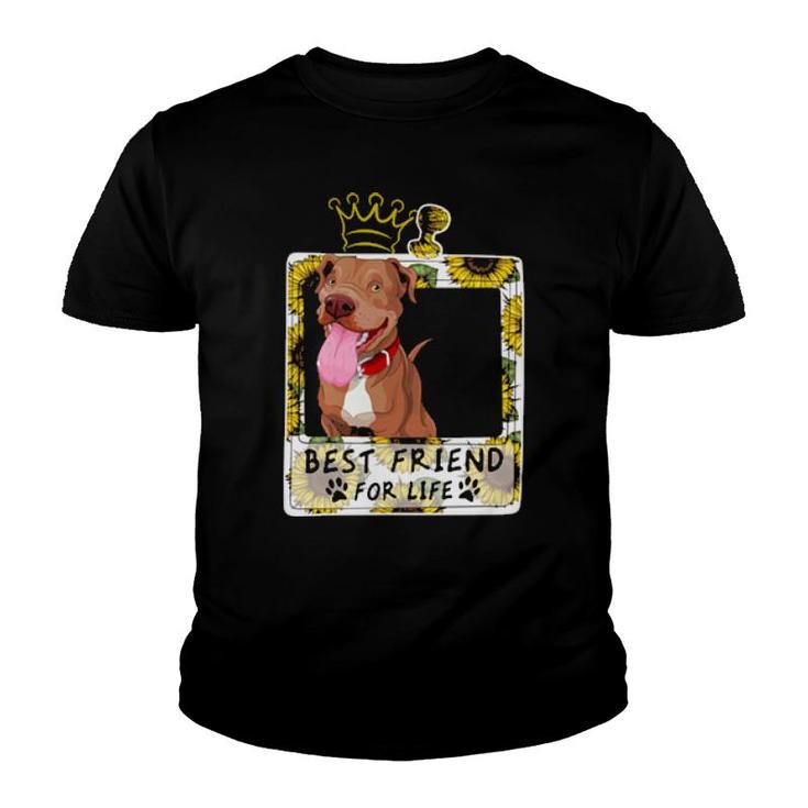 Dog Best Friend For Life For Pitbull Lovers 15 Paws Youth T-shirt