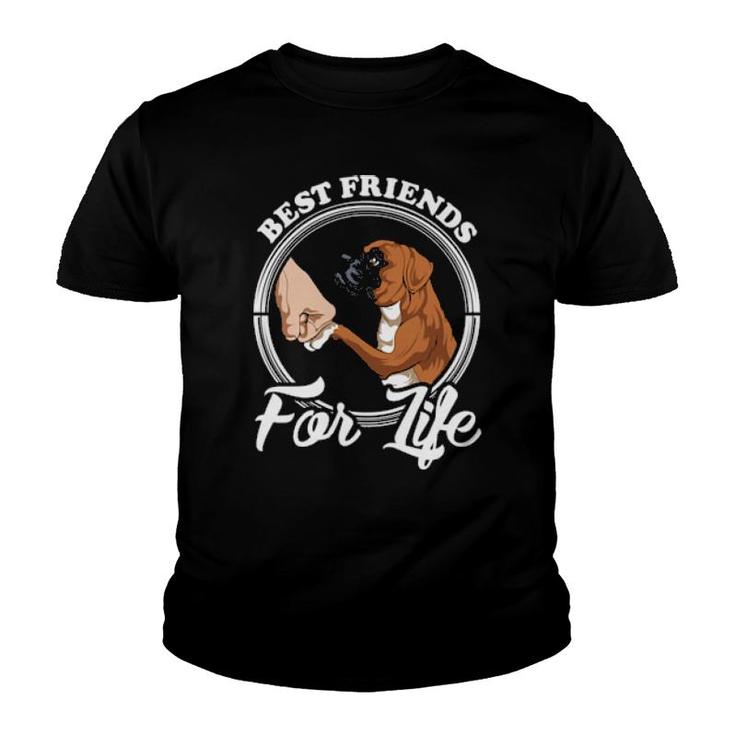 Dog Boxer Dog Lover Design Best Friends For Life 172 Paws Youth T-shirt