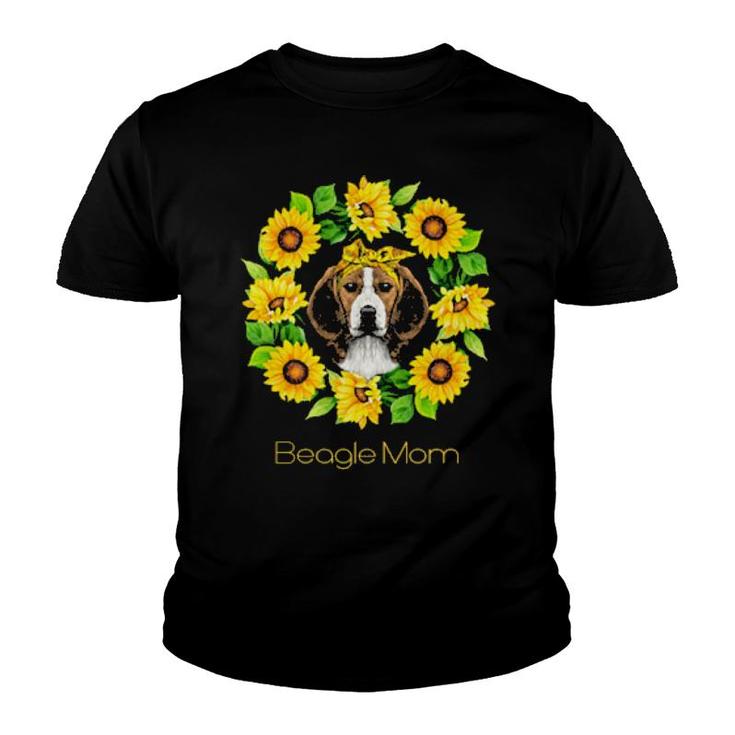 Dog Dog Mom Mothers Daysunflower Beagle Mom 525 Paws Youth T-shirt
