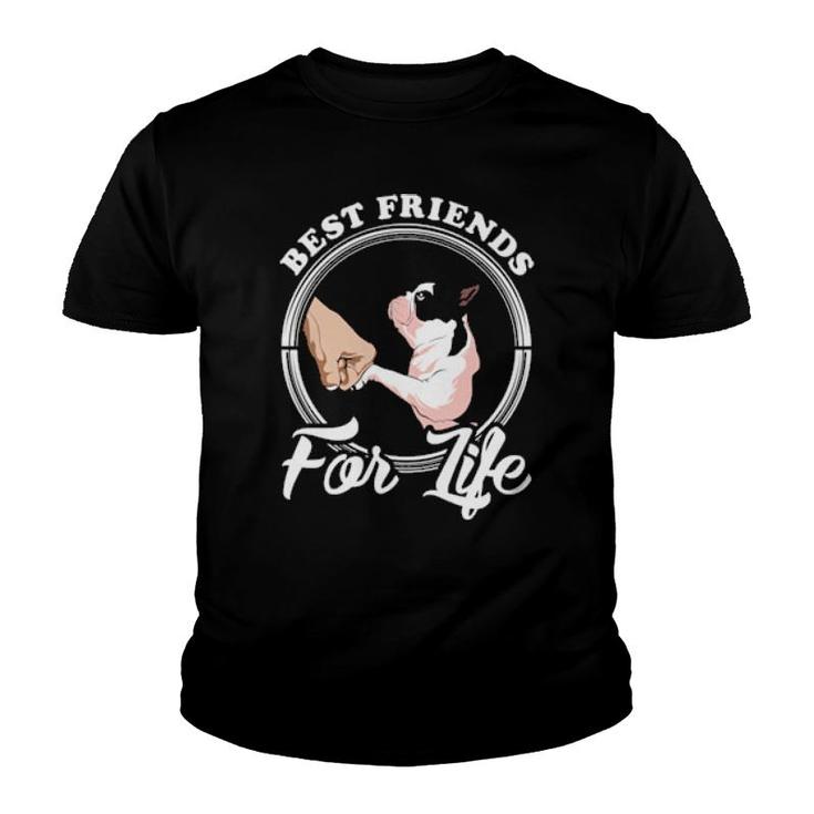 Dog French Bulldog Lover Design Best Friends For Life 282 Paws Youth T-shirt