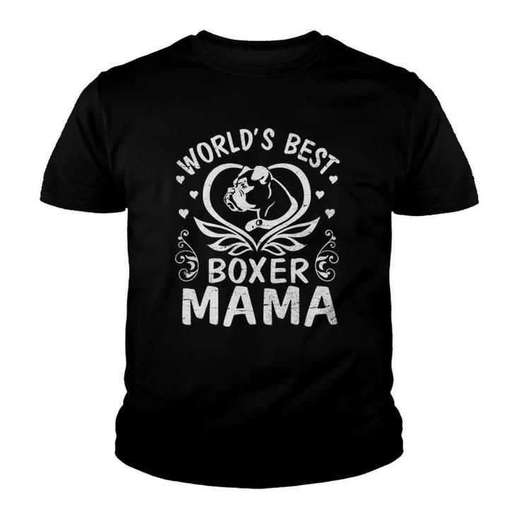 Dog In Big Heart World's Best Boxer Mama Happy Mother Mom Youth T-shirt
