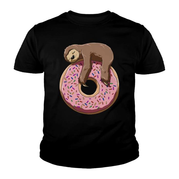 Donut Sloth Sleeping On A Donut Sloth Lovers Youth T-shirt