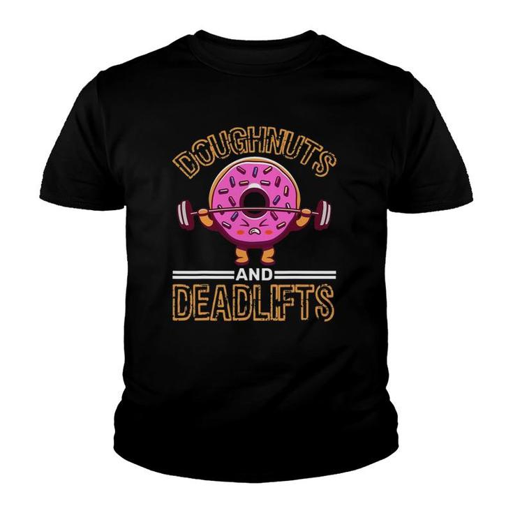 Doughnut And Deadlifts Barbell Donuts Dough Snack Doughnut Youth T-shirt