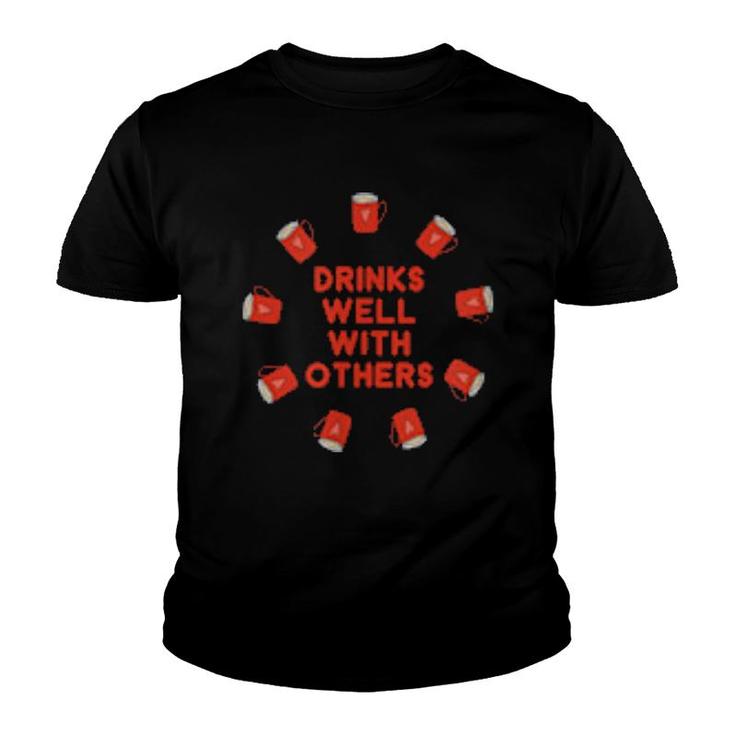 Drinks Well With Others Coffeeholic Able  Youth T-shirt