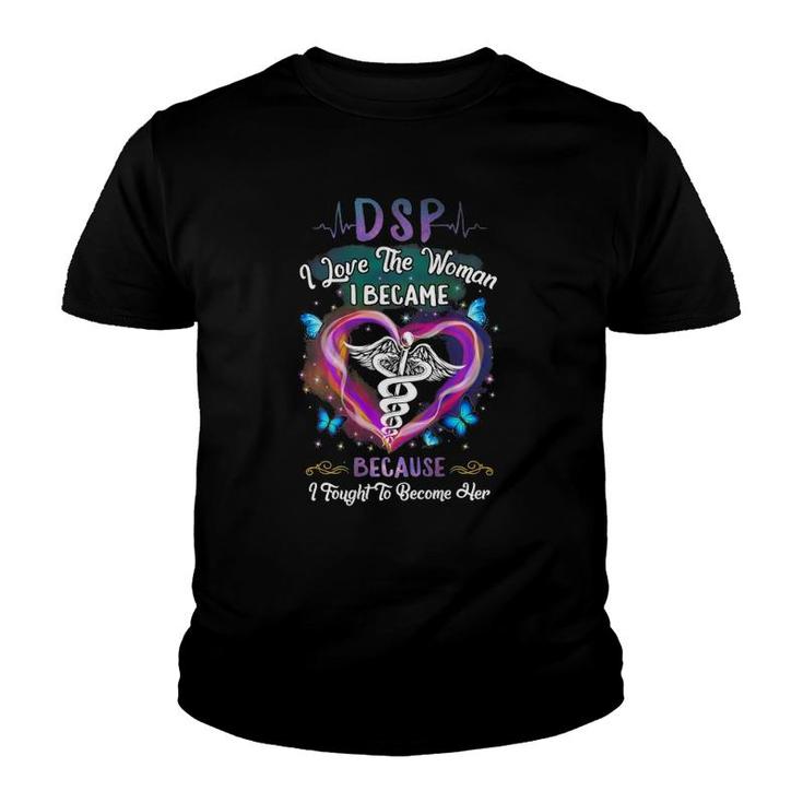 Dsp I Love Woman I Became Nurse Person Butterfly Heartbeats Youth T-shirt