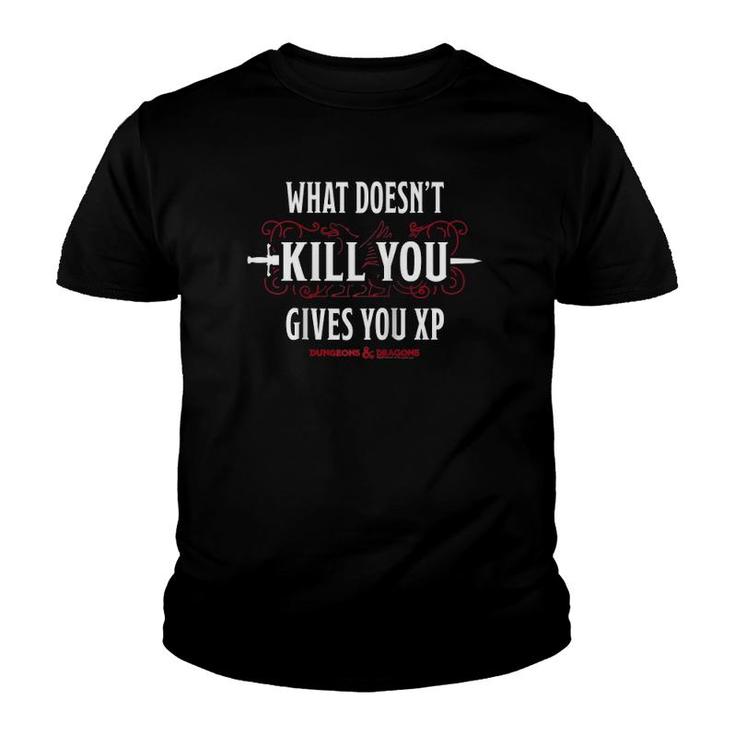 Dungeons & Dragons What Doesn't Kill You Gives You Xp Raglan Baseball Tee Youth T-shirt