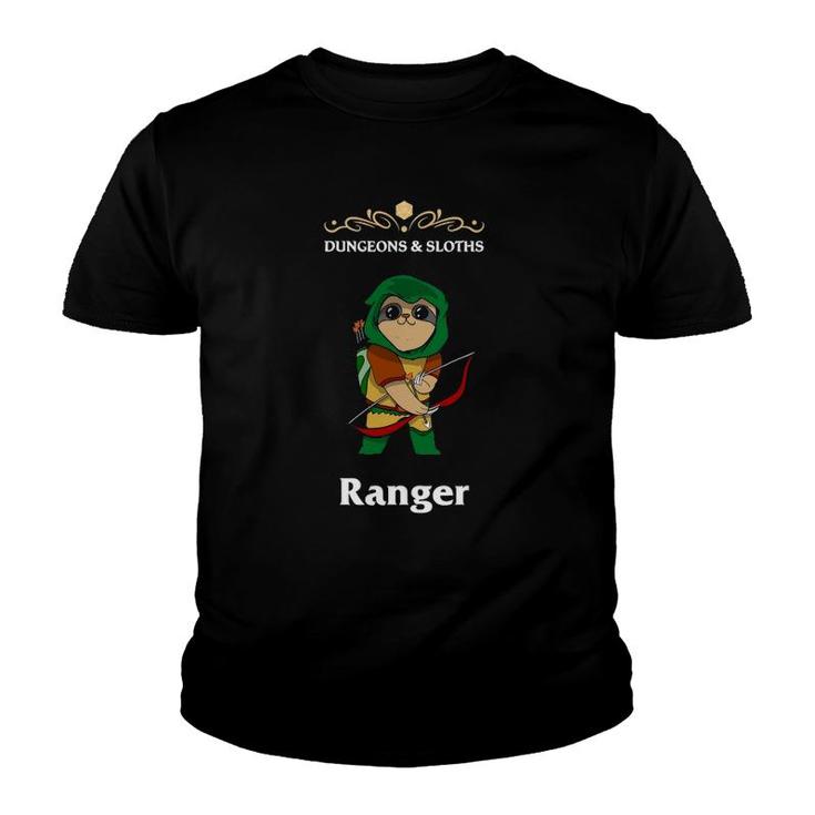 Dungeons And Sloths Rpg D20 Ranger Role Playing Fantasy Gamer Youth T-shirt