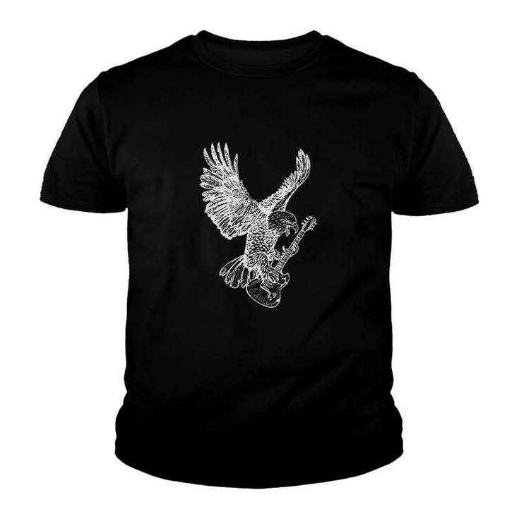 Eagle Playing Guitar Guitarist Youth T-shirt