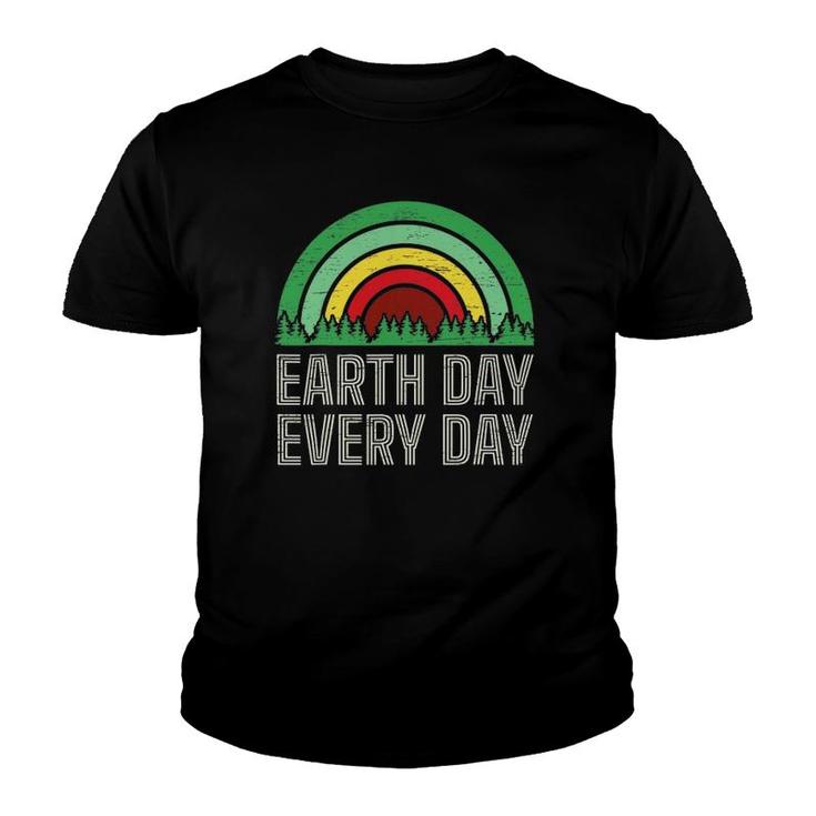 Earth Day Everyday Tree Rainbow Forest Trees Save Earth Top Youth T-shirt