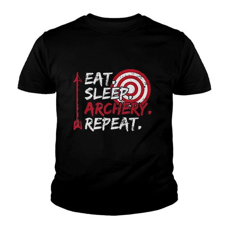 Eat Sleep Archery Repeat Bow Hunting Youth T-shirt