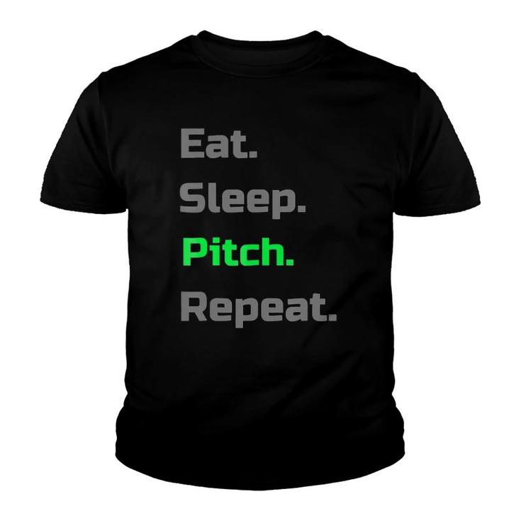 Eat Sleep Pitch Repeat Baseball Softball Player Youth T-shirt