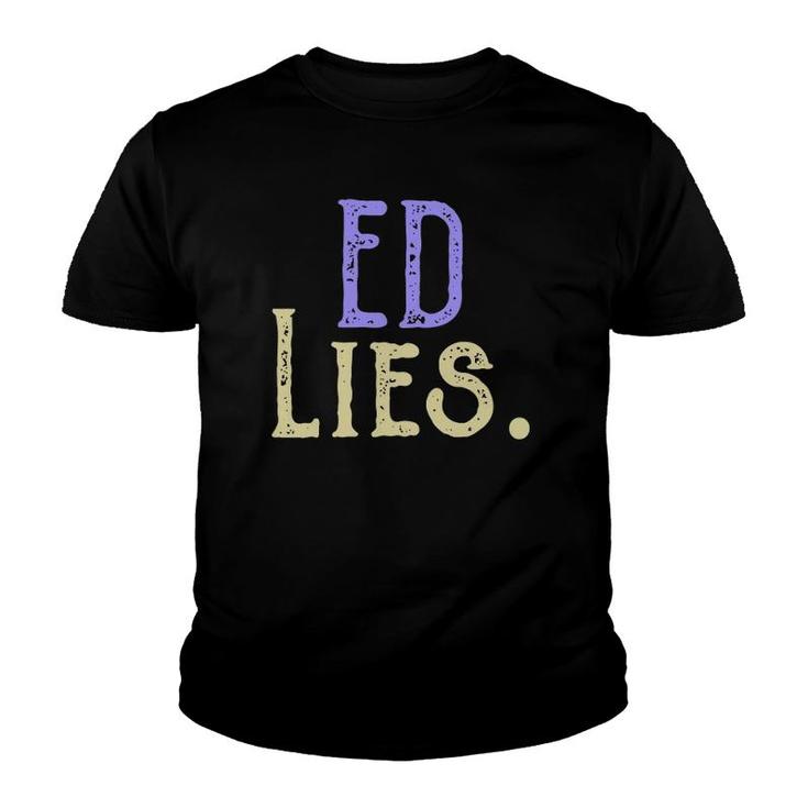 Eating Disorder Recovery Ed Lies Purple Ribbon Anorexia Gift  Youth T-shirt