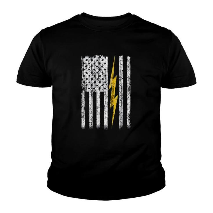 Electrician Flag Us Gift Youth T-shirt