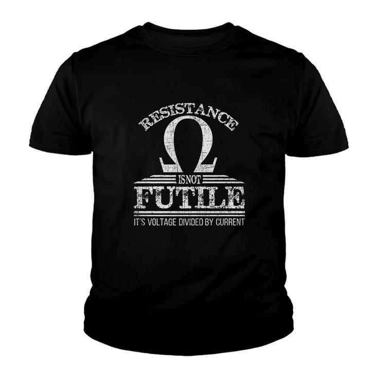 Electrician Resistance Not Futile Voltage Current Youth T-shirt