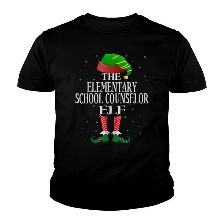 Elementary School Counselor Elf Matching Pajama Group Xmas  Youth T-shirt