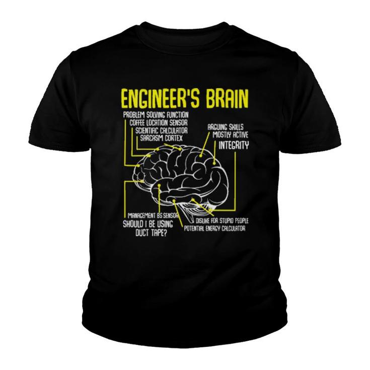Engineer's Brain Funny Engineering Games Process Funny Youth T-shirt
