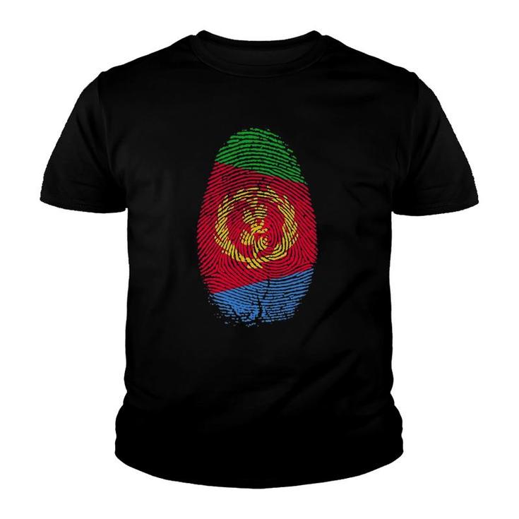 Eritrea Flag Fingerprint It Is In My Dna Gift For Eritreans Youth T-shirt