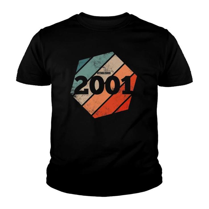 Established 2001 Vintage 20Th Birthday Gift Retro Est 2001 Ver2 Youth T-shirt