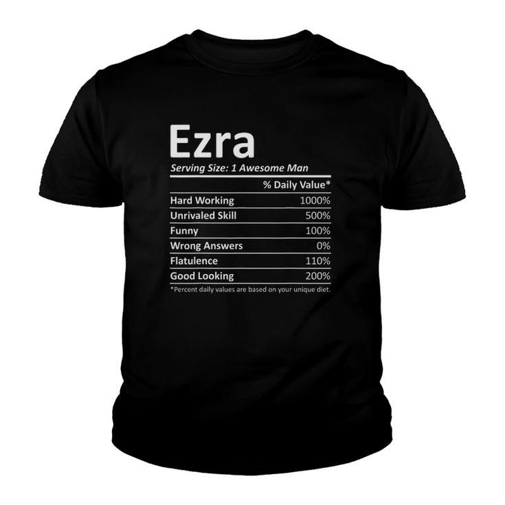 Ezra Nutrition Funny Birthday Personalized Name Gift Idea Youth T-shirt