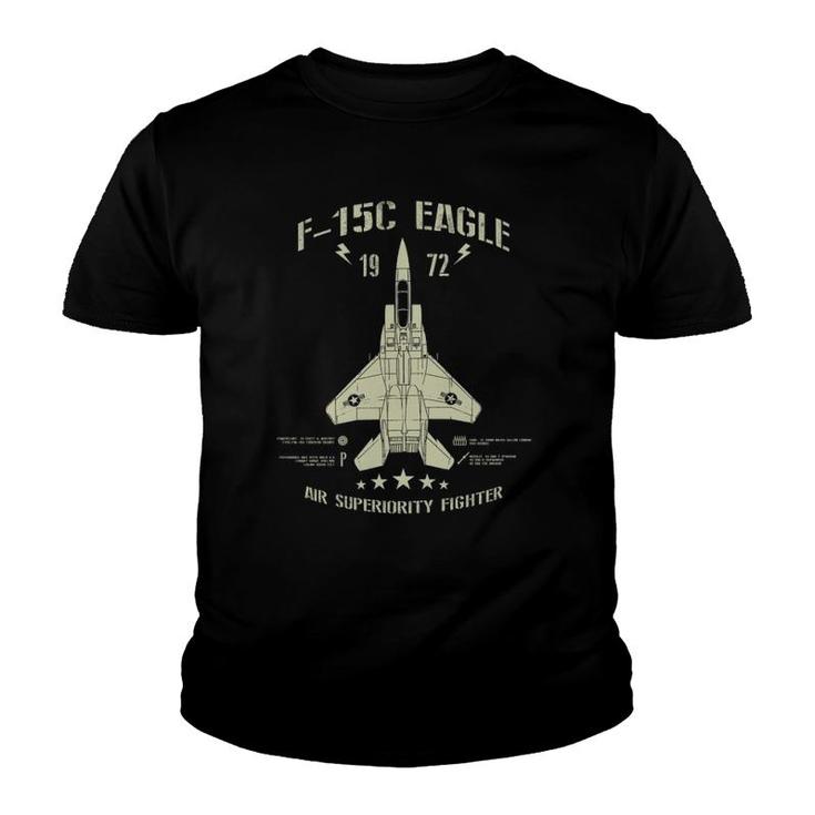 F-15 Eagle Jet Fighter Technical Drawing Youth T-shirt