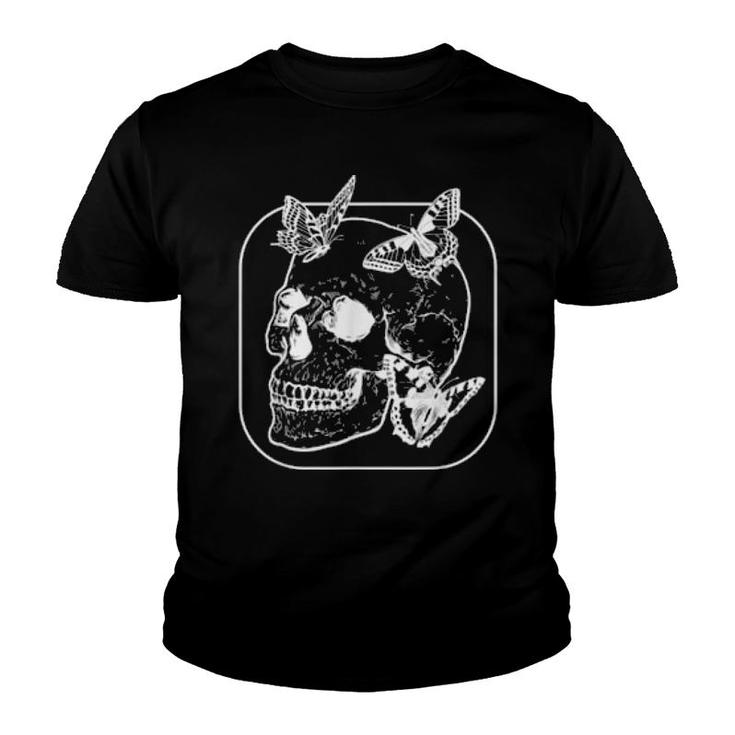 Fairycore Grunge Aesthetic Skull Fairy Goth Gothic  Youth T-shirt
