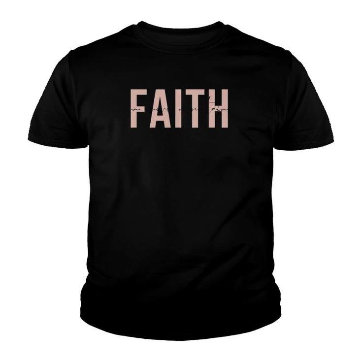 Faith Can Move Mountains Christian Casual Youth T-shirt