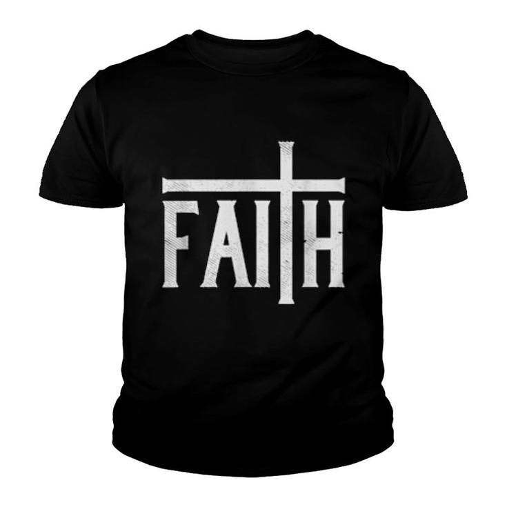 Faith Cross God Jesus Christ Prayer Religious Christian  Youth T-shirt