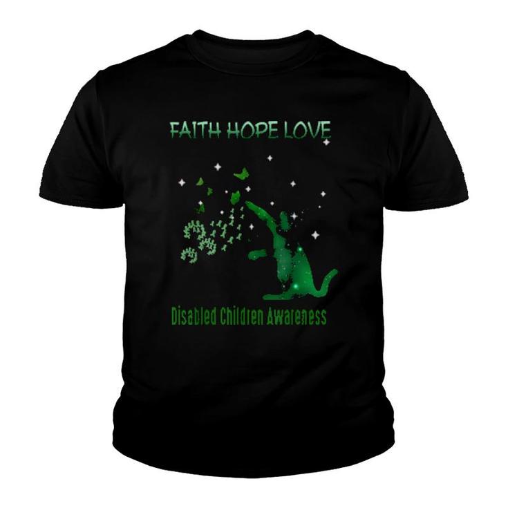 Faith Hope Love Disabled Children Awareness  Youth T-shirt