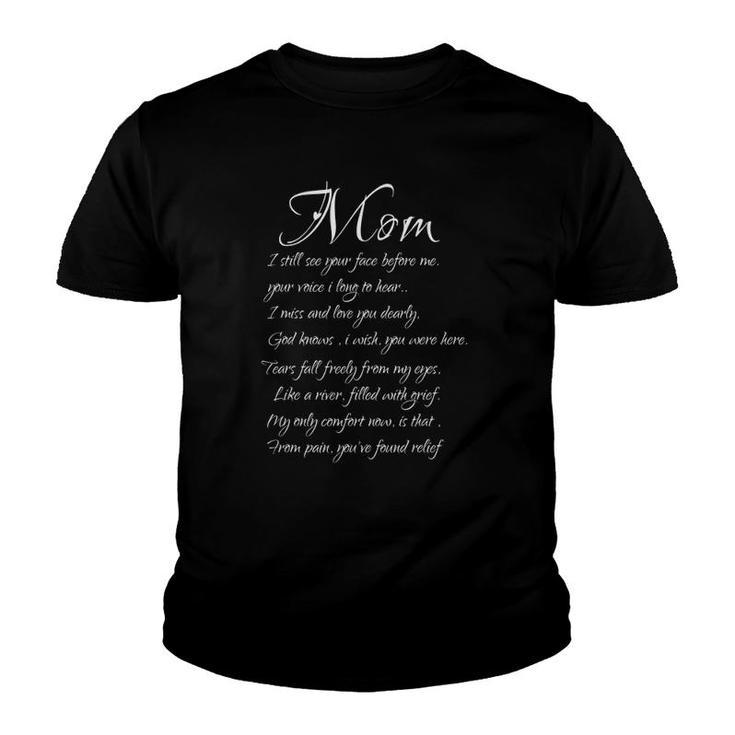 Family 365 Mom I Miss And Love You Memory Of My Mother Youth T-shirt