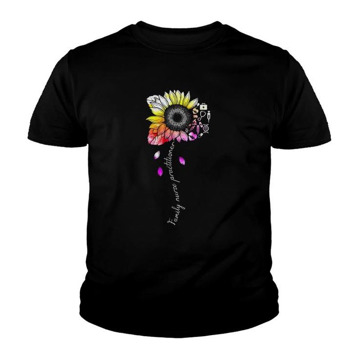 Family Nurse Practitioner Fnp Week Colorful Sunflower Youth T-shirt