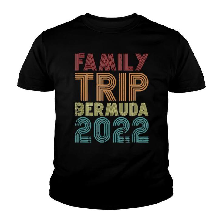 Family Trip Bermuda 2022 Vacation Matching Vintage Retro  Youth T-shirt