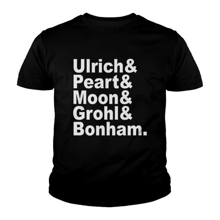Famous Drummer And Percussion Names Youth T-shirt