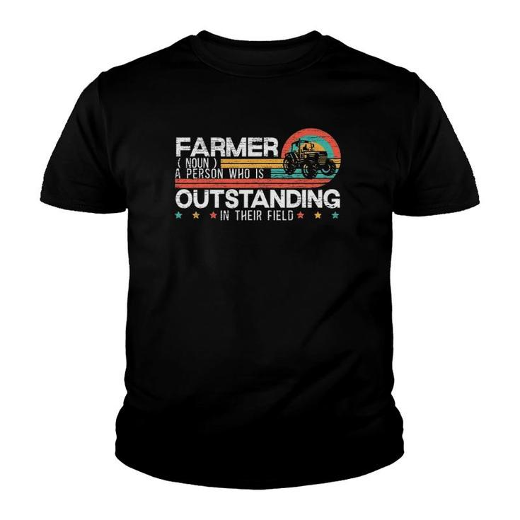 Farmer Definition Funny Tractor Rider Farming Dad Grandpa Youth T-shirt