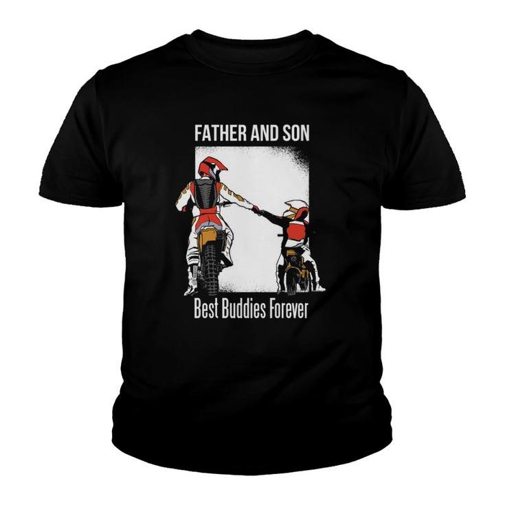 Father And Son Best Buddies Forever Fist Bump Dirt Bike Youth T-shirt